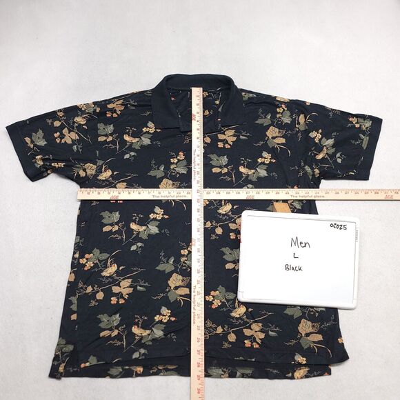 IZOD Collared Casual Short Sleeve Polo Shirt Adult Mens Size Large L Black - Picture 6 of 10